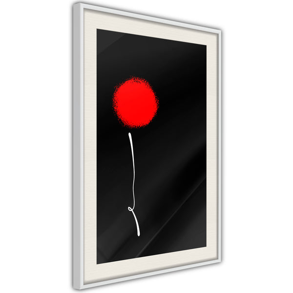 Poster - Dot and Line  - wit passepartout