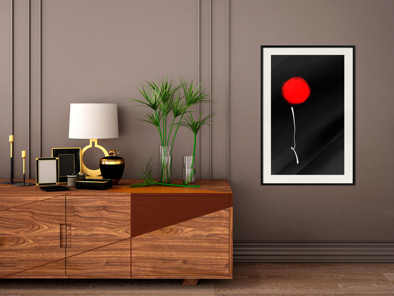 Poster - Dot and Line  - zwart passepartout