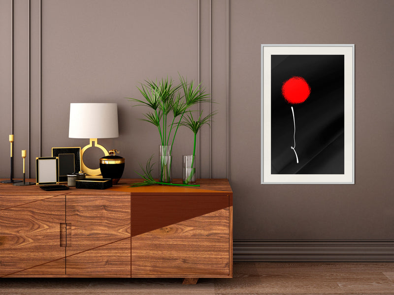 Poster - Dot and Line  - wit passepartout