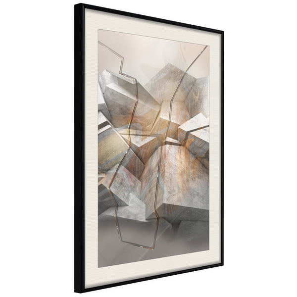 Poster - Earthquake  - zwart passepartout
