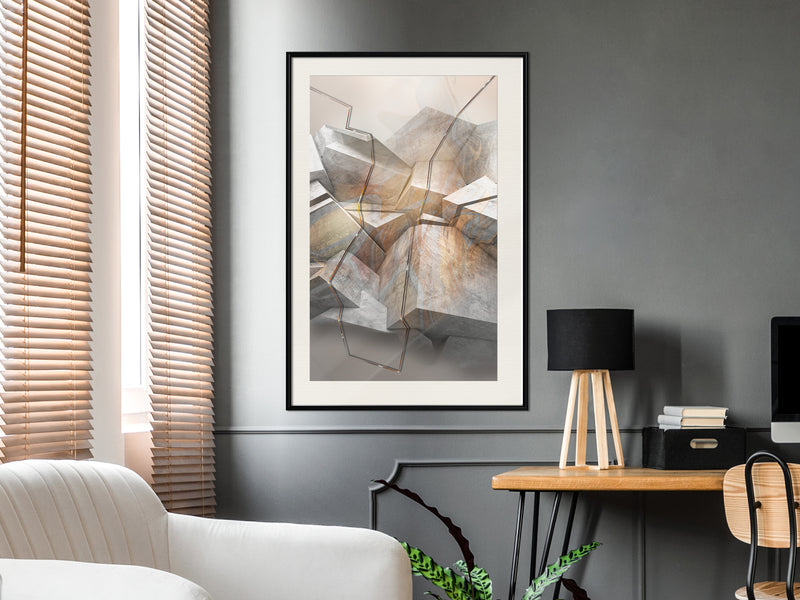Poster - Earthquake  - zwart passepartout