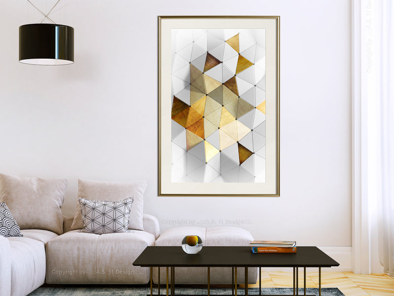 Poster - Gold-Plated Enamel  - goud passepartout