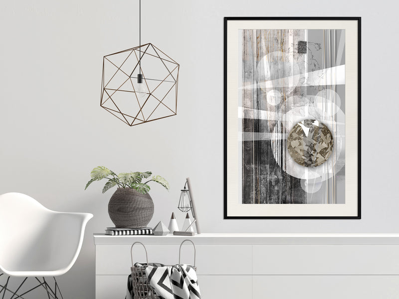 Poster - Hidden Diamond  - zwart passepartout