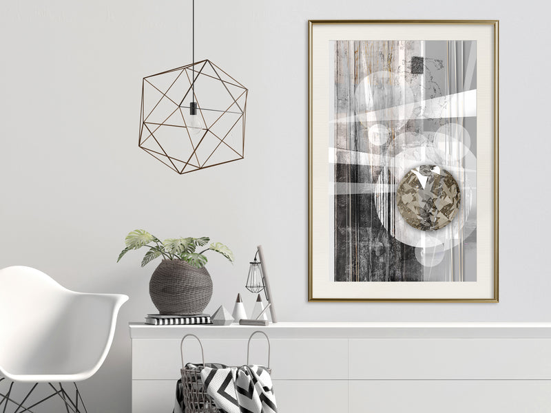Poster - Hidden Diamond  - goud passepartout