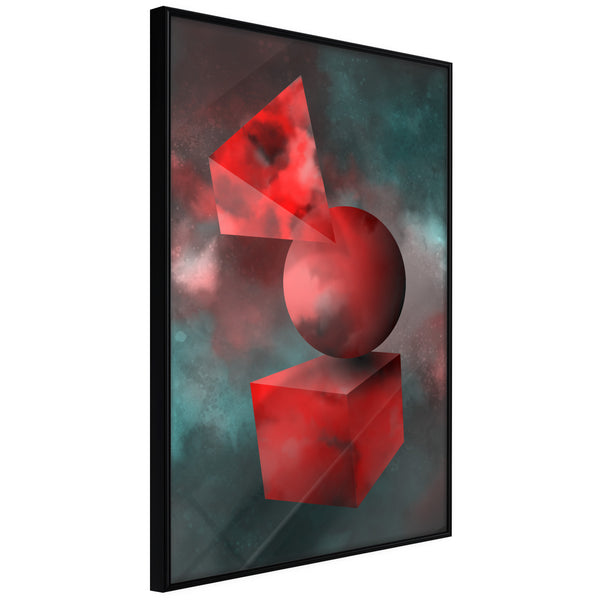 Poster - Red Solid Figures  - zwart