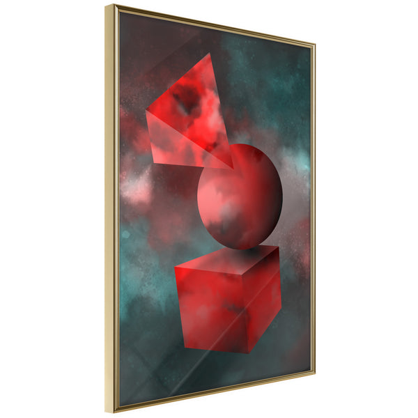 Poster - Red Solid Figures  - goud