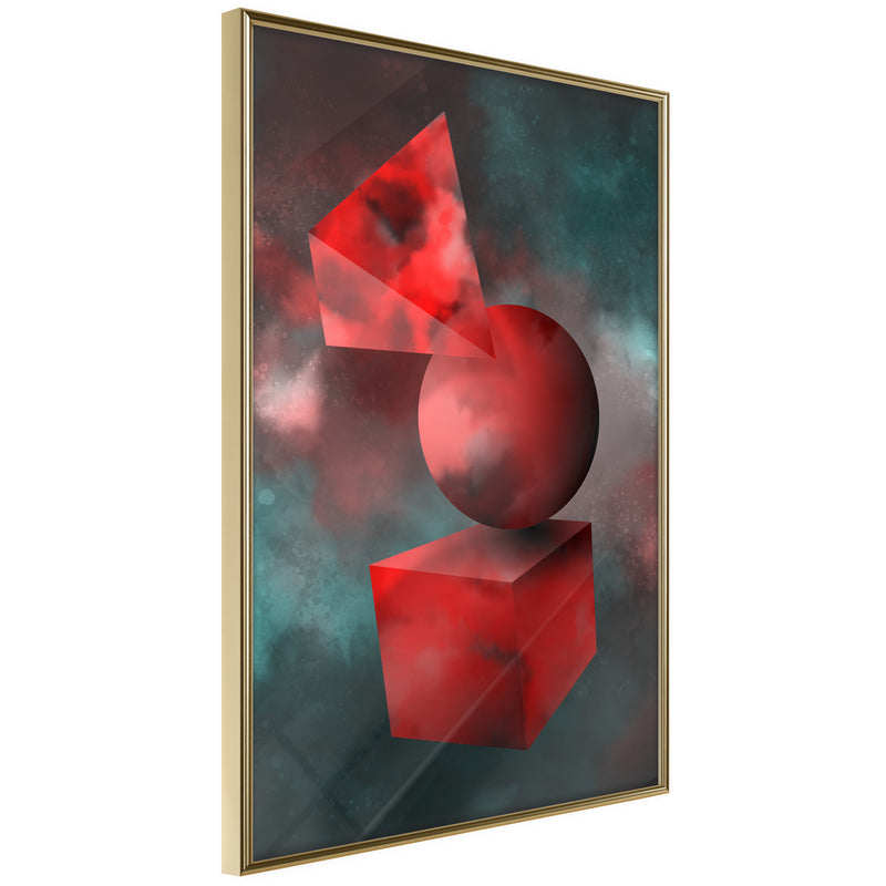 Poster - Red Solid Figures  - goud