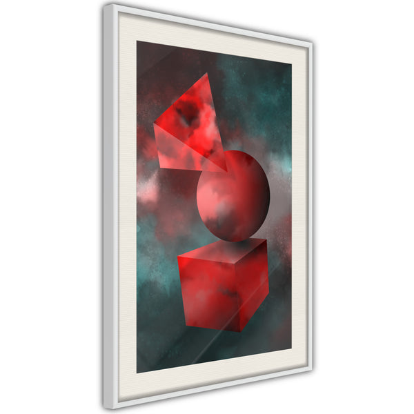 Poster - Red Solid Figures  - wit passepartout