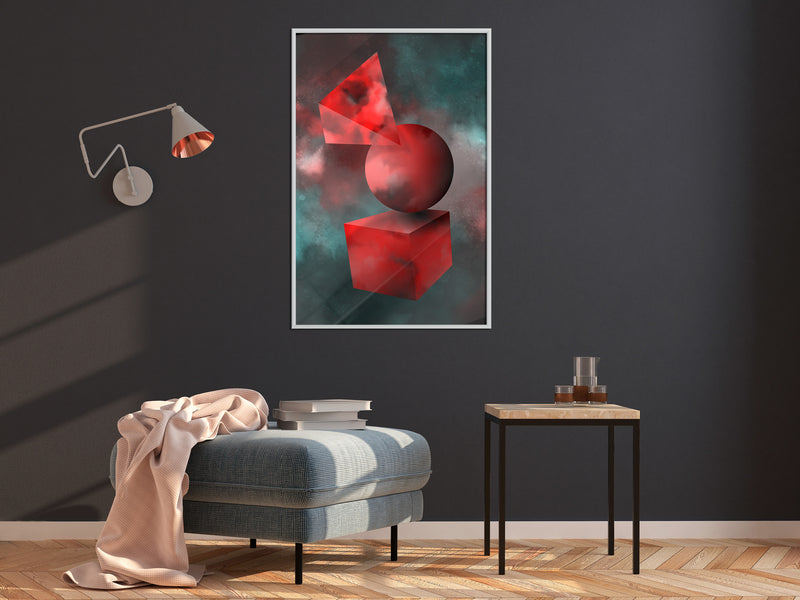 Poster - Red Solid Figures  - wit