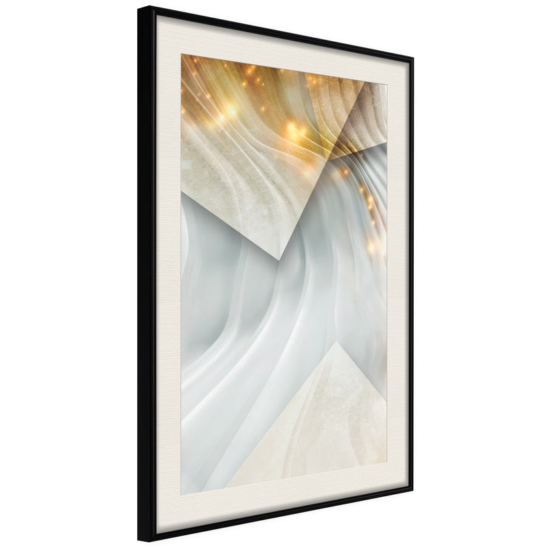 Poster - Wavy Surface  - zwart passepartout