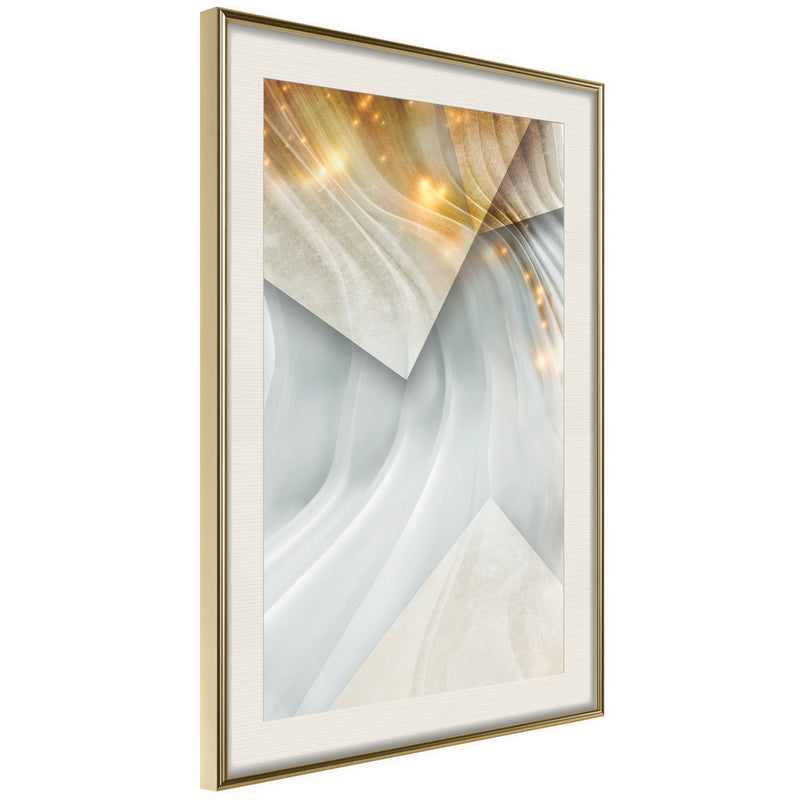 Poster - Wavy Surface  - goud passepartout