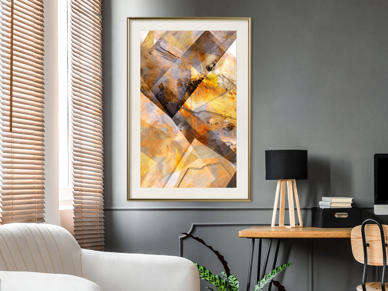Poster - Amber Power  - goud passepartout