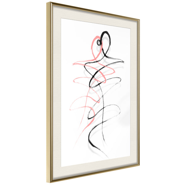 Poster - Dancing Souls  - goud passepartout