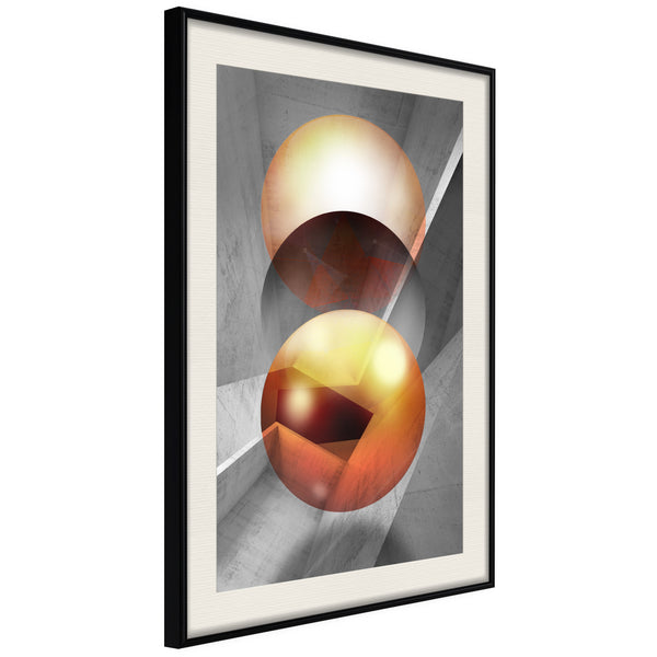 Poster - Enchanted Globes  - zwart passepartout