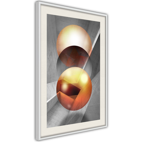 Poster - Enchanted Globes  - wit passepartout