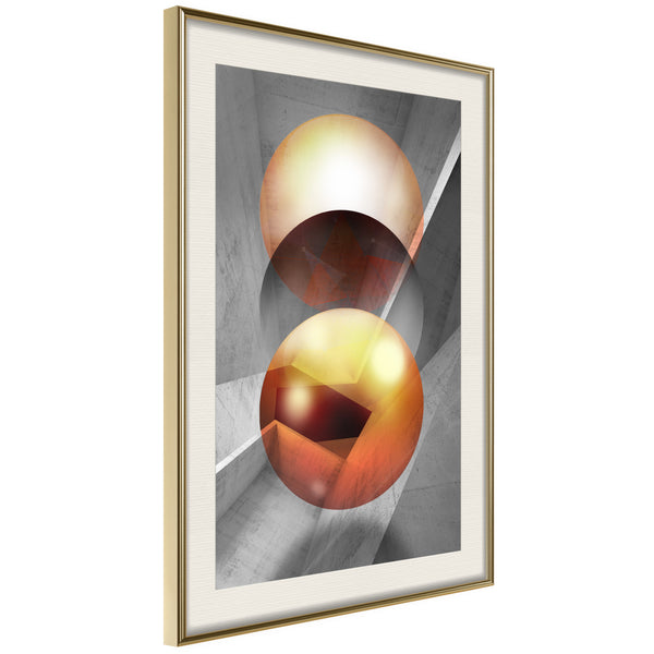 Poster - Enchanted Globes  - goud passepartout