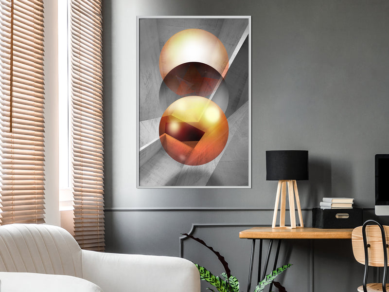 Poster - Enchanted Globes  - wit