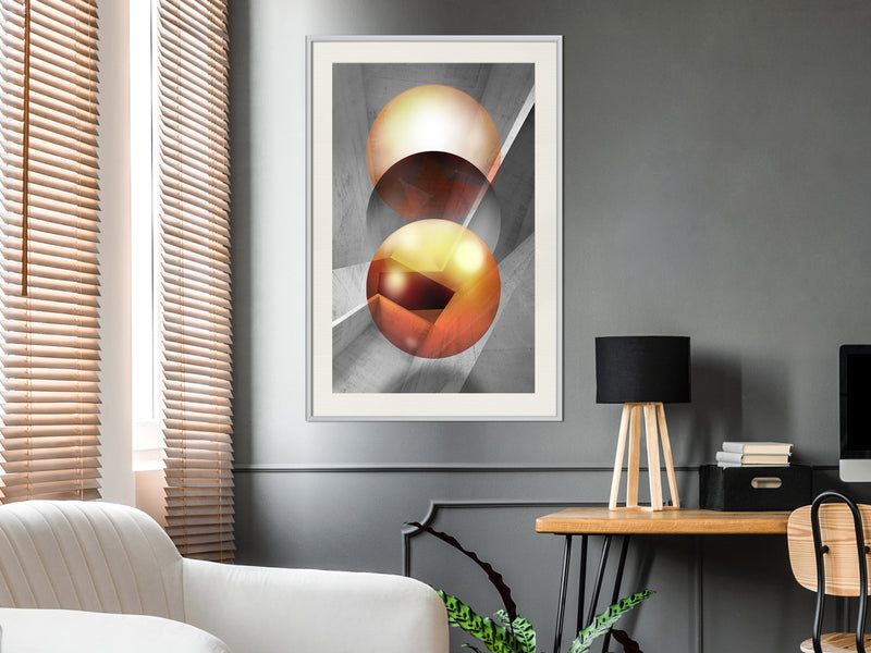 Poster - Enchanted Globes  - wit passepartout
