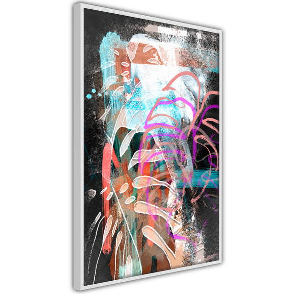 Poster - Disco Leaves  - wit