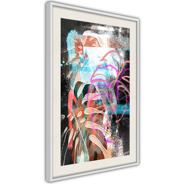 Poster - Disco Leaves  - wit passepartout