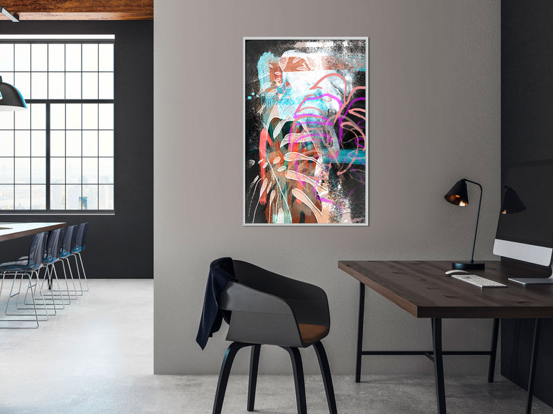 Poster - Disco Leaves  - wit