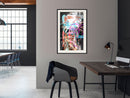 Poster - Disco Leaves  - zwart passepartout