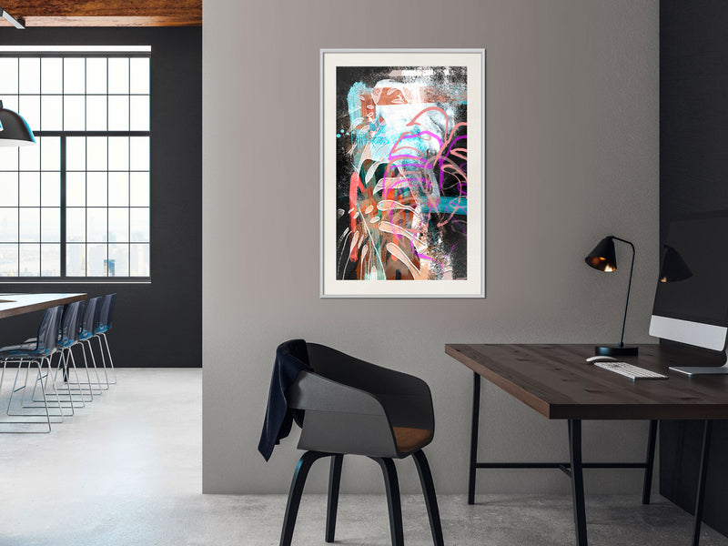 Poster - Disco Leaves  - wit passepartout