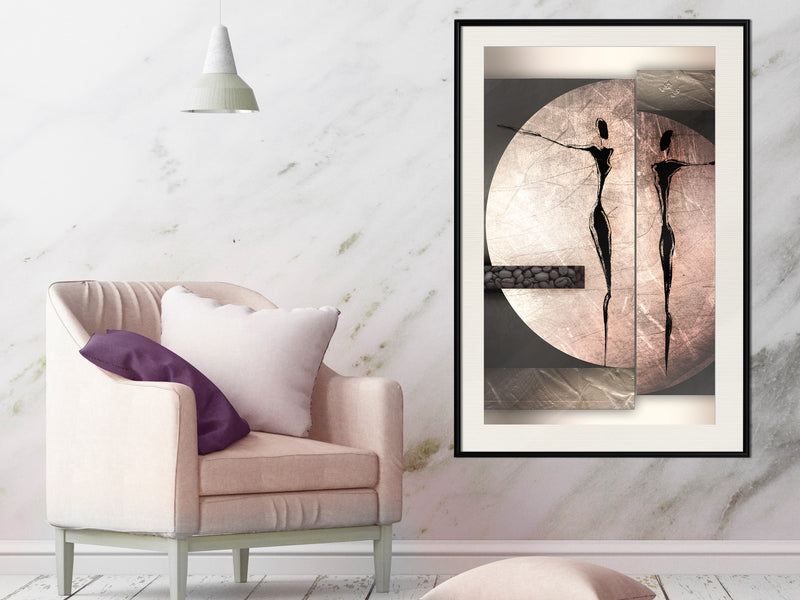 Poster - Two Figures  - zwart passepartout