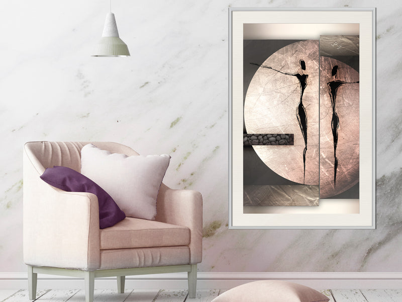 Poster - Two Figures  - wit passepartout