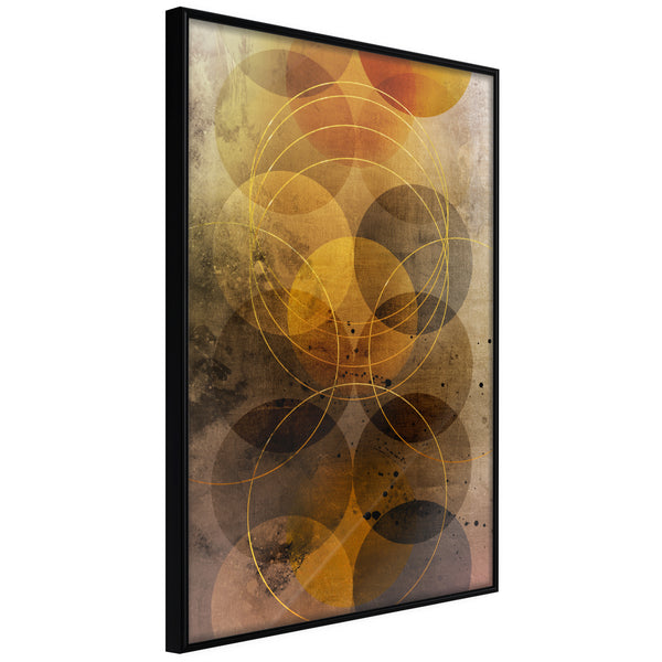 Poster - Golden Circles  - zwart