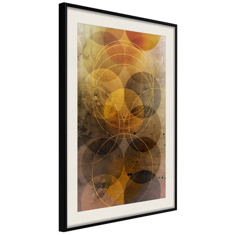Poster - Golden Circles  - zwart passepartout