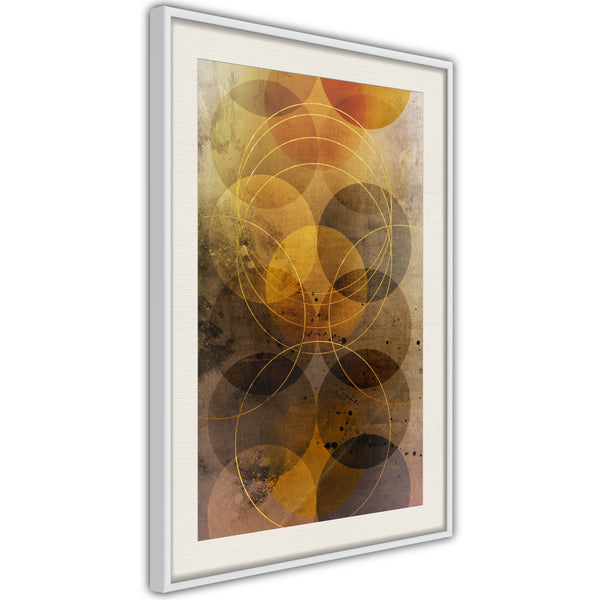 Poster - Golden Circles  - wit passepartout