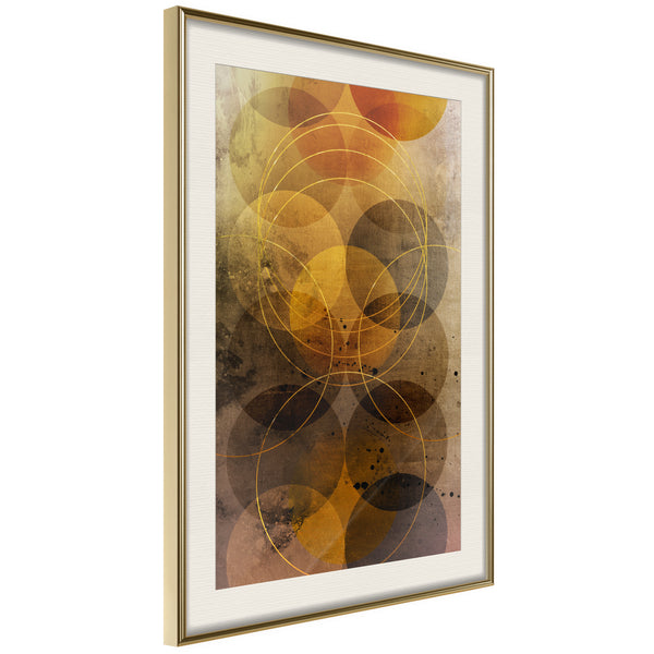 Poster - Golden Circles  - goud passepartout