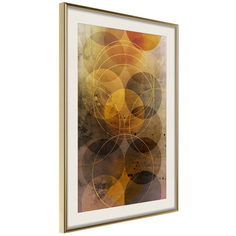 Poster - Golden Circles  - goud passepartout