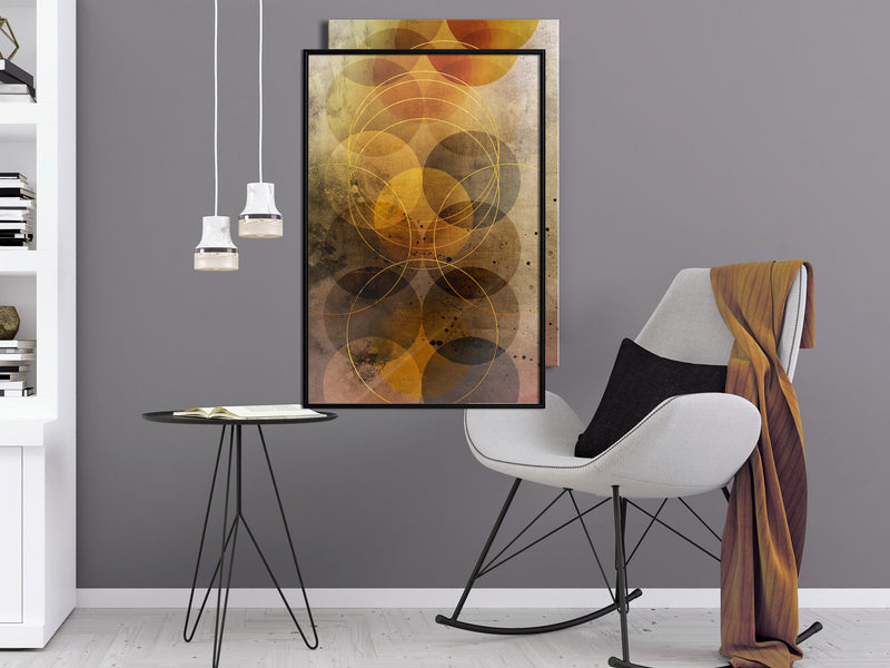 Poster - Golden Circles  - zwart