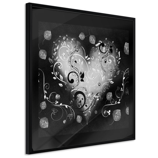 Poster - Ornamented Heart  - zwart