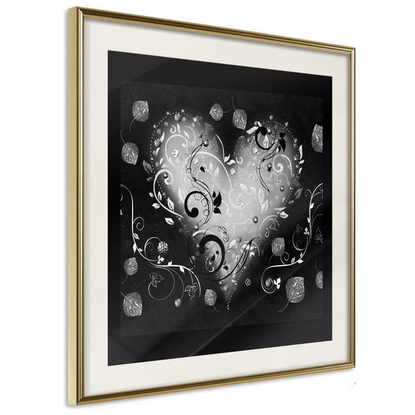 Poster - Ornamented Heart  - goud passepartout