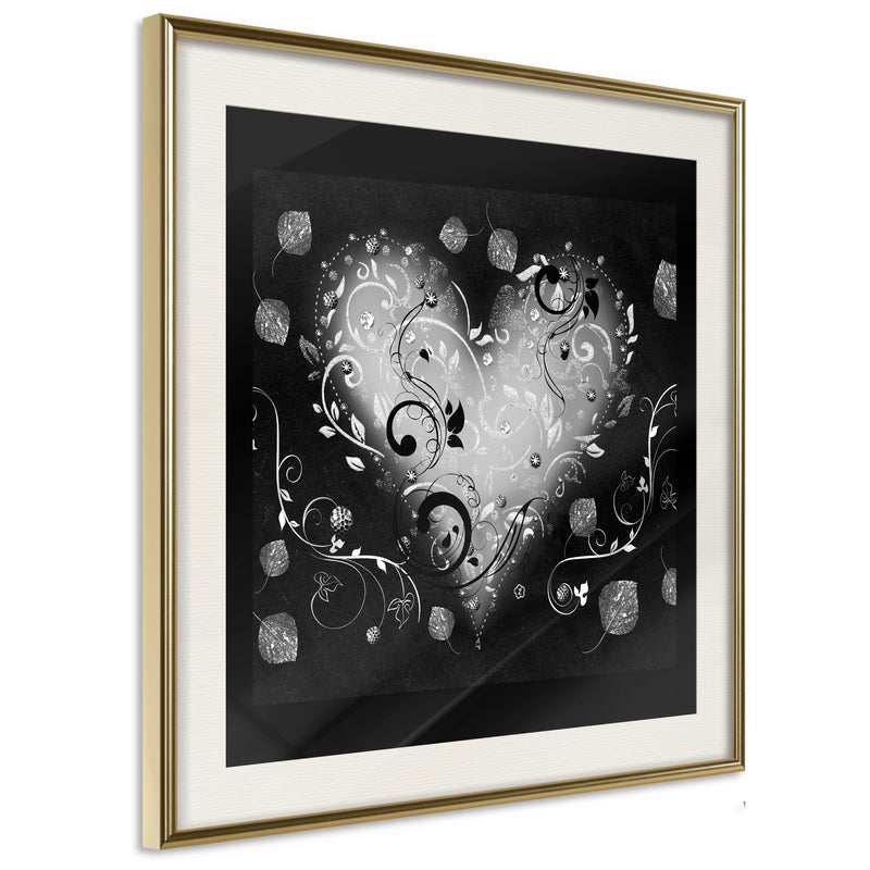 Poster - Ornamented Heart  - goud passepartout