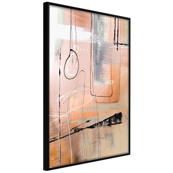 Poster - Pastel Abstraction  - zwart