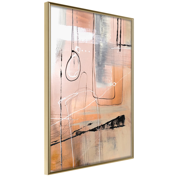 Poster - Pastel Abstraction  - goud