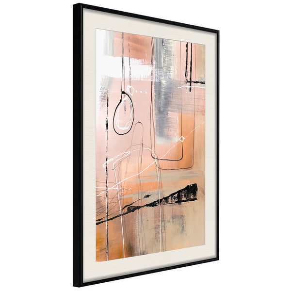 Poster - Pastel Abstraction  - zwart passepartout