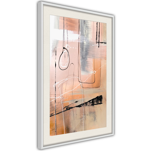Poster - Pastel Abstraction  - wit passepartout