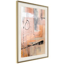 Poster - Pastel Abstraction  - goud passepartout