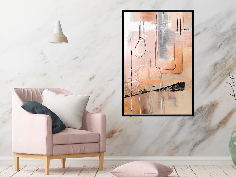 Poster - Pastel Abstraction  - zwart