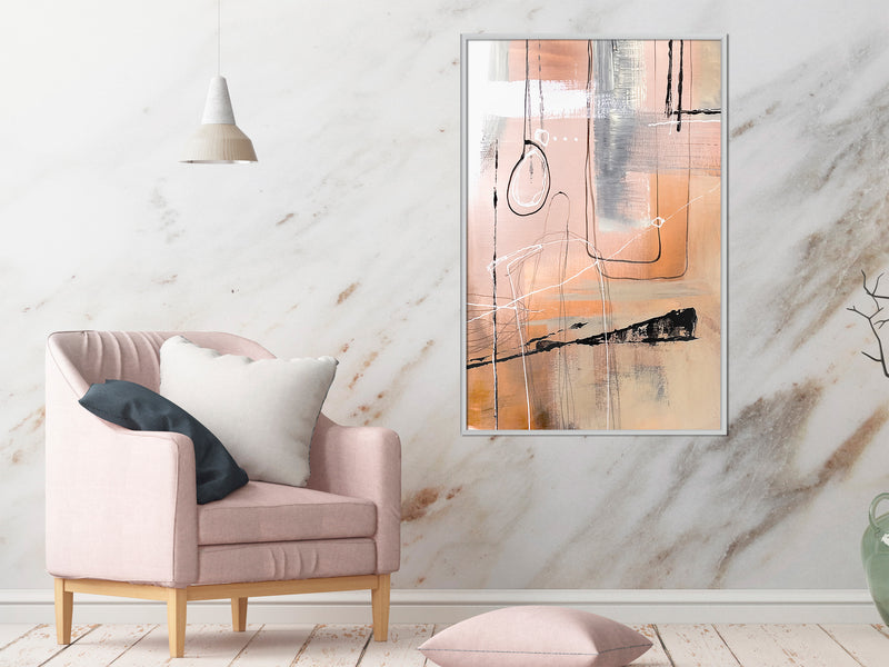 Poster - Pastel Abstraction  - wit