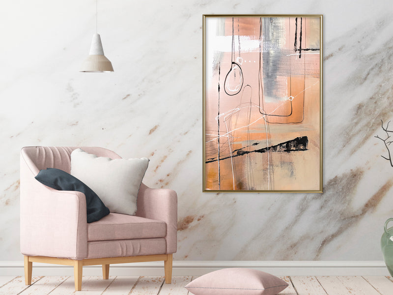 Poster - Pastel Abstraction  - goud