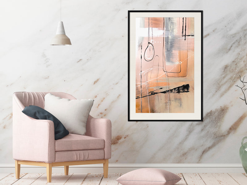 Poster - Pastel Abstraction  - zwart passepartout