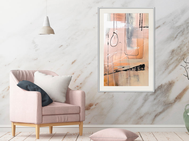 Poster - Pastel Abstraction  - wit passepartout