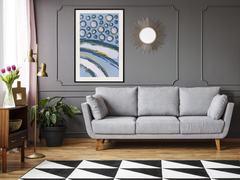 Poster - Rain on the Highway  - zwart passepartout