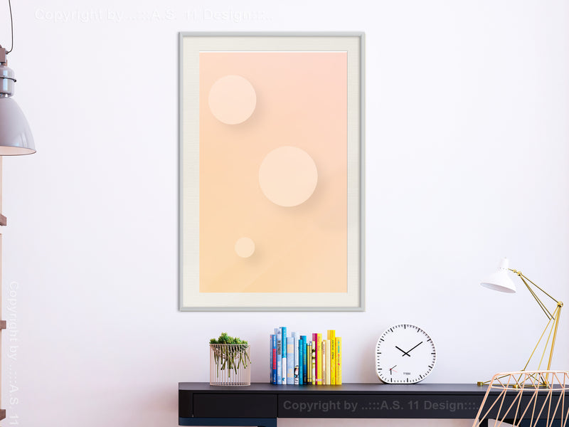 Poster - Pastel Closeness  - wit passepartout